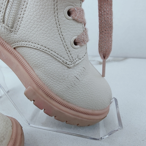 Cat & Jack Toddler Girls' Amaya Lace Up Side Zip Boots, Sz 9 - Picture 8 of 11